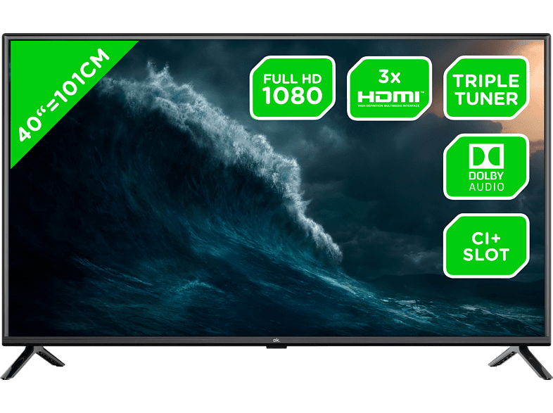 TV DLED 40 - OK OTV 40F-5023C, Full-HD, 60Hz, Negro