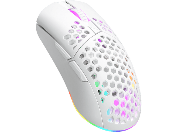 Ratón gaming - ISY IGM 5000-WT Ultralight WL RGB Gam Mouse, Inalámbrico, Scroll, Blanco