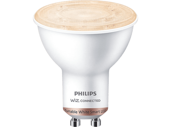 Bombilla inteligente - Philips PAR16 GU10, Luz Blanca Fría/ Cálida, WiFi, Bluetooth, Smart Led, Blanco