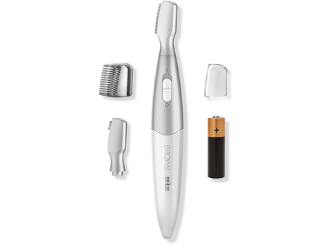 Afeitadora - Braun FG1106, Para cejas, Autonomía 120 min, Blanco/Gris