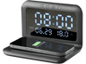 Cargador inalambrico - Cellular Line WIRELESSCLOCKK, Despertador, 15 W, Negro