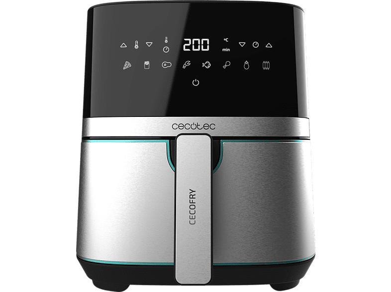 Freidora de aire - Cecotec Cecofry Full Inox 5500 Pro, 1700 W, 8 Modos, 5.5 l, Plata