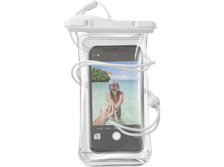 Funda - Cellular Line VOYAGER22K, Universal, Móviles 8 cm x 16.5 cm, 6.49 , Certificación IPX8, Blanco