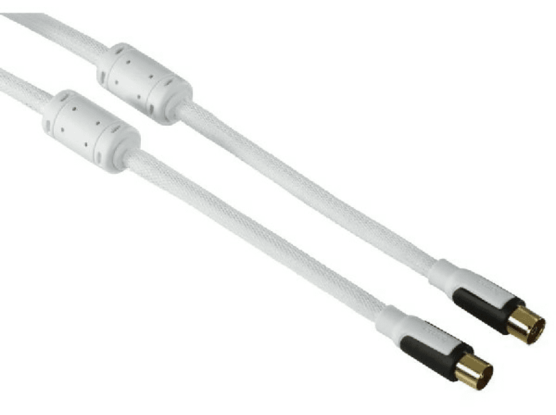 Cable Coaxial - Hama, 1.5m, Blancom, 2xCoax