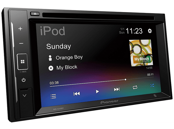 Autorradio - Pioneer AVH-A240BT, 6.2", Reproductor CD/DVD, Bluetooth, Compatible con FLAC, USB, Negro