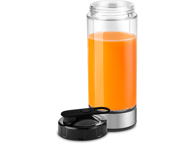 Batidora de vaso - Ufesa Onyx Up!, 400 ml, Libre BPA, 16500 rpm/min, 6 cuchillas acero inox, Carga USB, Negro