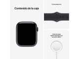 Apple Watch Series 7, GPS+CELL, 45 mm, Caja de aluminio Medianoche, Correa deportiva color Medianoche