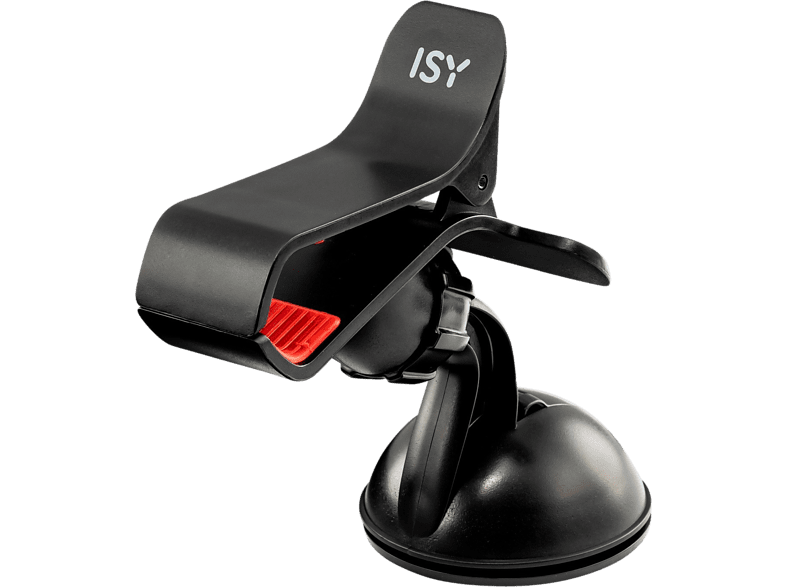Soporte de móvil para coche - ISY ICH-1100, Rotación 360º, Universal, 9 cm, Negro