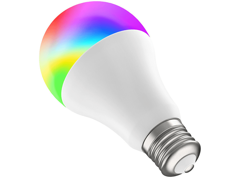 Bombilla inteligente - Muvit iO A60, Luz LED multicolor y blanca, Casquillo E27, 8.5 W, Multicolor