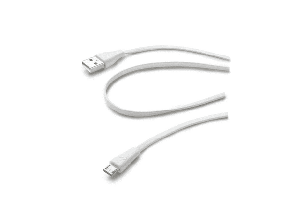 Cable de datos - Cellular Line, de USB a Micro USB, blanco