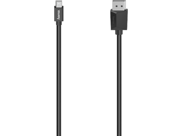 Cable DP - Hama 00200710, Mini DP a DisplayPort, Ultra HD 4K, 1.50 m, 21.6 Gbps, Negro