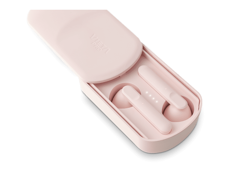 Auriculares inalámbricos - Vieta True Wireless Done 3, BT 5.0, Voice Assistant, 20 h, Rosa+Estuche de carga