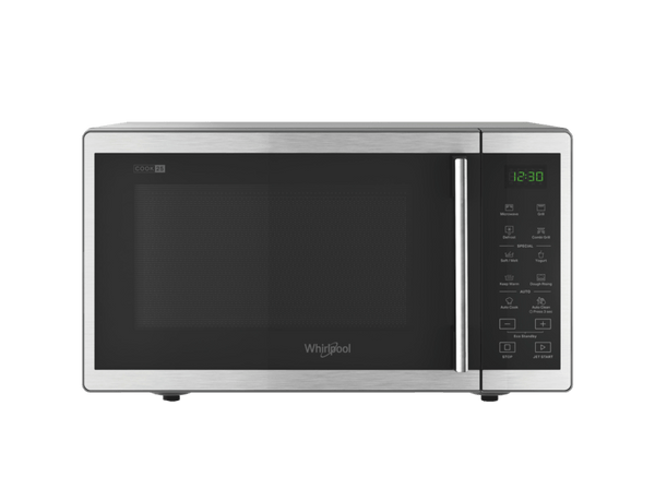Microondas - Whirlpool MWP 253 SX, Grill, Potencia 900W, 7 niveles, Función descongelación, 25L., Inox