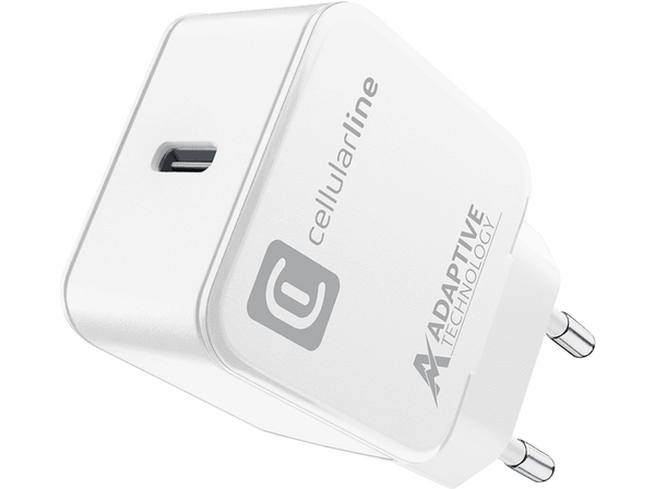 Cargador - CellularLine Charger, 15 W, Universal, Blanco
