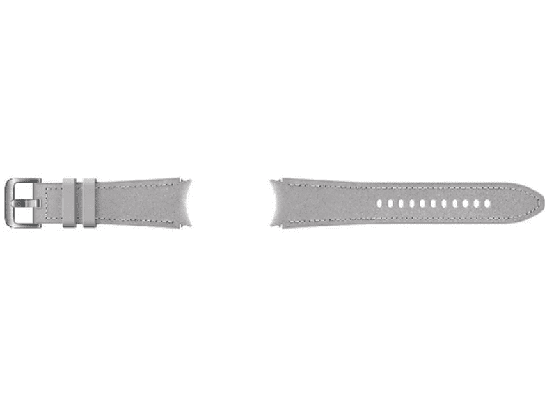 Recambio correa  - Samsung Hybrid Leather Band, Para Galaxy Watch 4 / 4 Classic, Cuero, M/L, Plata