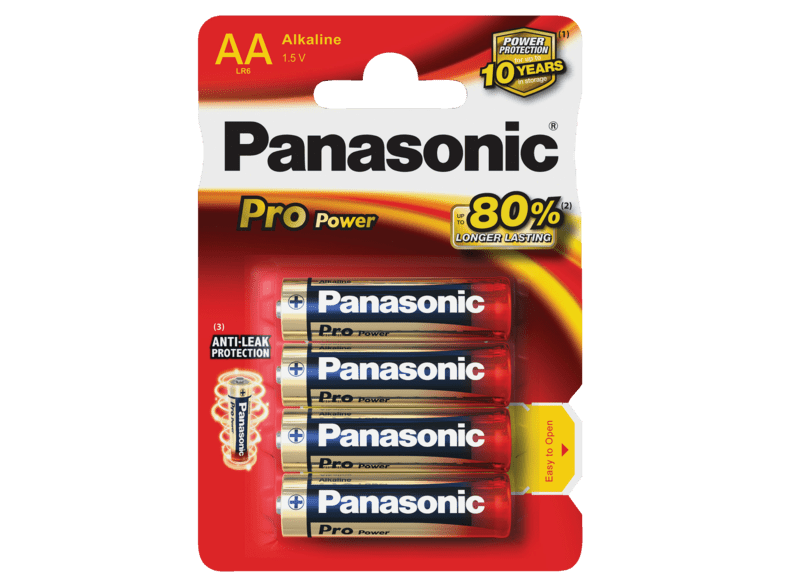 Pilas AA - Panasonic LR6 Pro Power, 4 uds