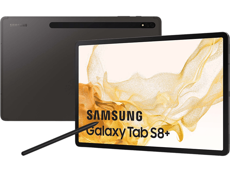 Tablet - Samsung Galaxy TAB S8+, 128 GB, Gris Oscuro, WiFi, 12.4 WQXGA+, 8 GB RAM, SD™ 898, Android 12