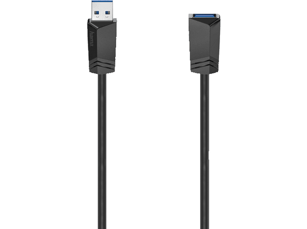 Cable USB - Hama 00200628, De conector USB-A a enchufe USB-A, Doble Blindaje, 1.5 m, Negro