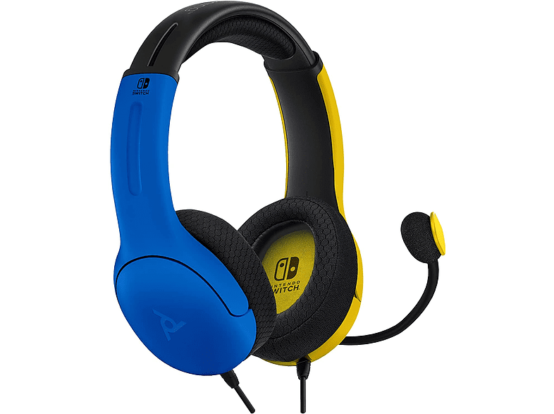 Auriculares gaming - PDP LVL 40, Para Nintendo Switch, De diadema, Con cable, Amarillo y Azul