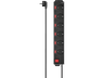 Regleta - Hama, 6 tomas, Cable de 1,4 m, 250 V, Protección contra sobretensiones, Interruptor de Encendido/Apagado, Negro