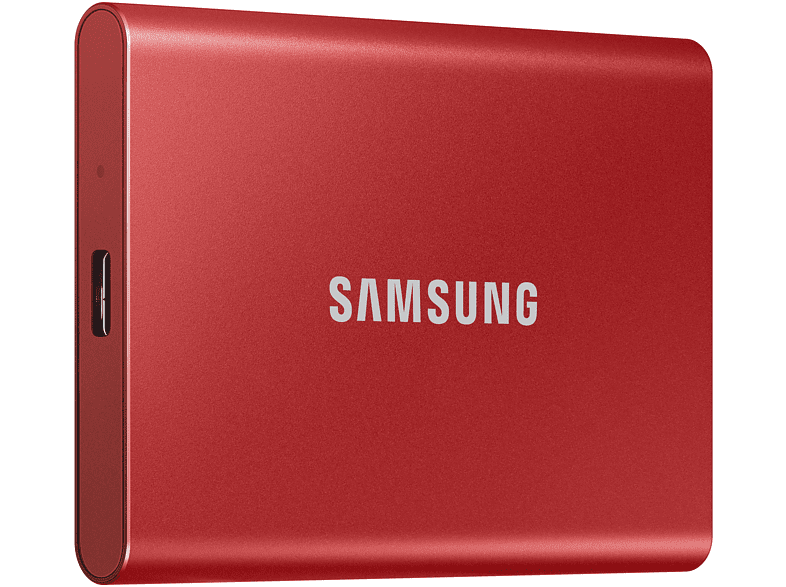 Disco duro SSD 2 TB - Samsung MU-PC2T0R, Externo, USB Tipo C, SSD, Rojo