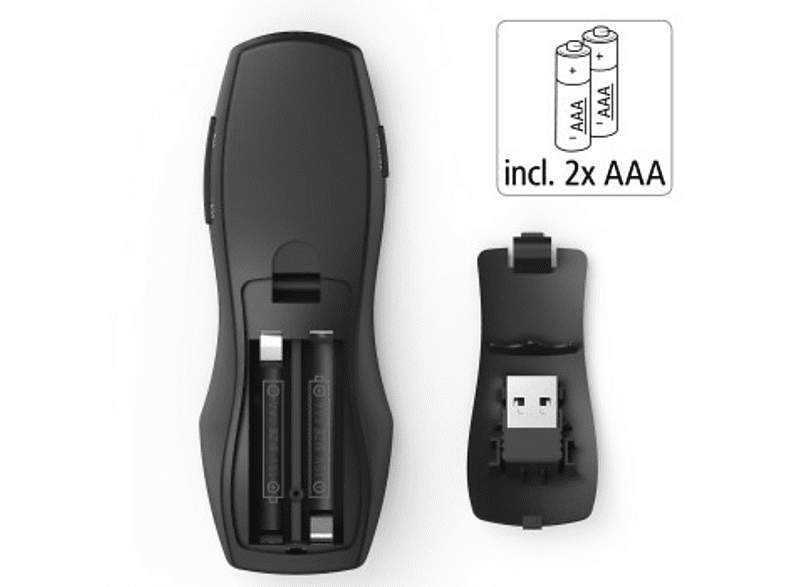 Presentador láser - Hama 00139916, con receptor USB 2.0, Negro