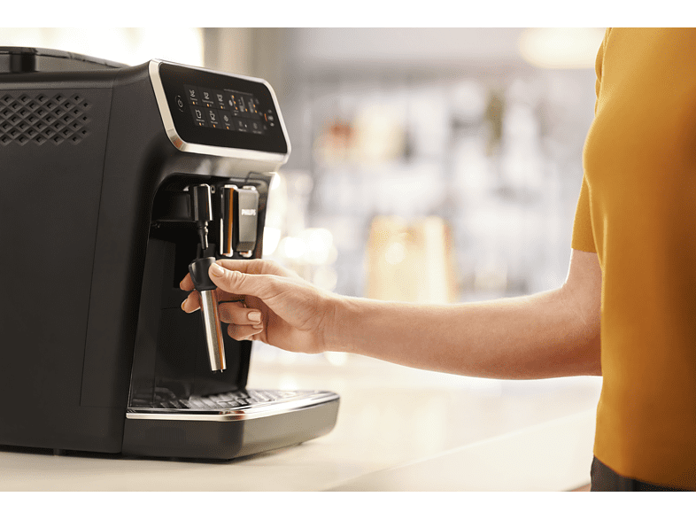Cafetera superautomática - Philips EP3221/40, Presión 15 bar, 1500 W, 1.8 L, 12 tazas máximo, Negro