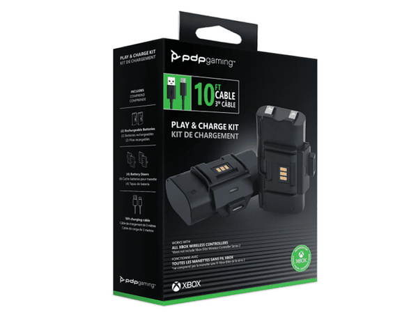 Pack cargador -  PDP Juega y Carga Kit, Para Xbox Serie X y Xbox One , Autonomía 20 h, Negro