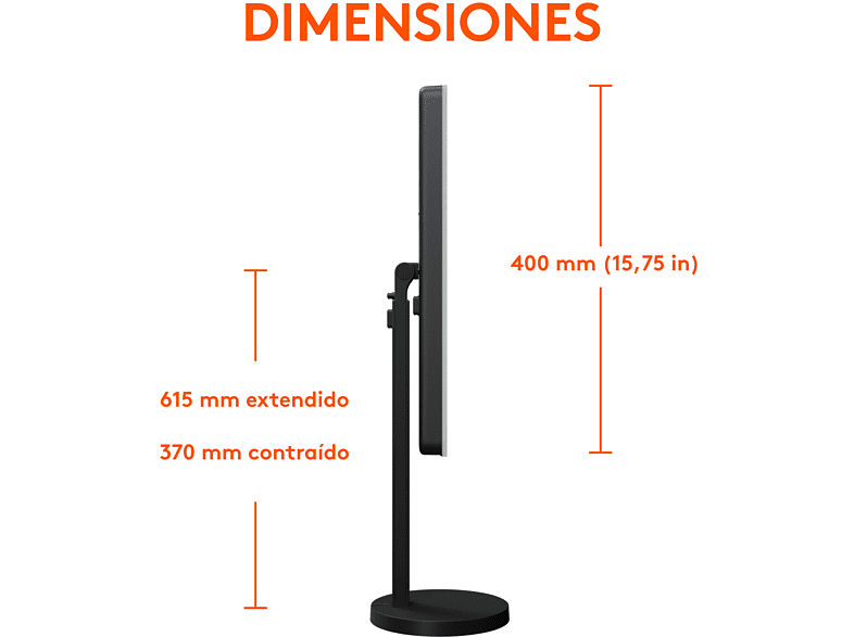 Lámpara - Logitech Litra Beam LED, Streaming con TrueSoft, Ajustable para Escritorio, Ajustes de Luminosidad/Temperatura de Color, para PC/Mac