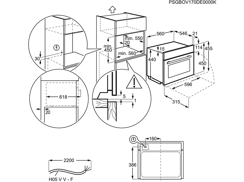 Horno - AEG KMK761080B, 43 l, Encastrable, Función Microondas + Grill, Control táctil, Negro