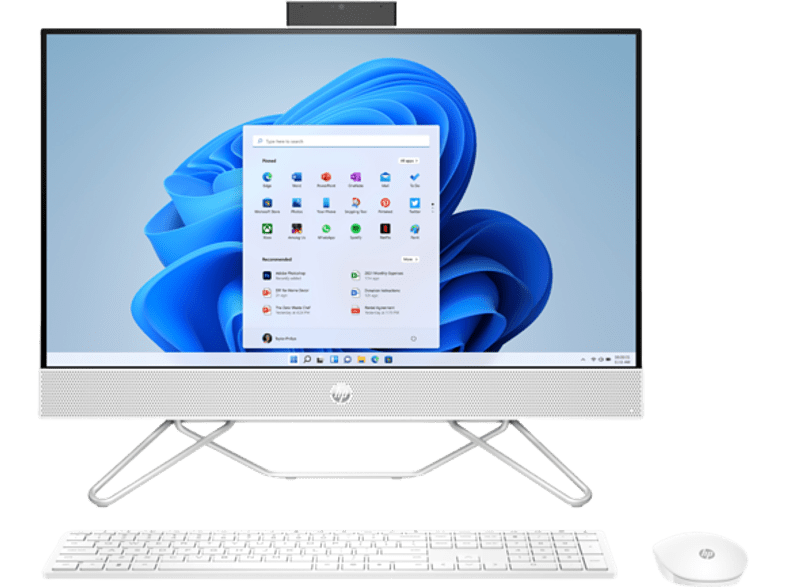 All in one - HP  24-cb0024ns, 23.8 Full HD, AMD Ryzen™ 5 5500U, 16GB RAM, 512GB SSD, AMD Radeon™, W11 Home, Blanco