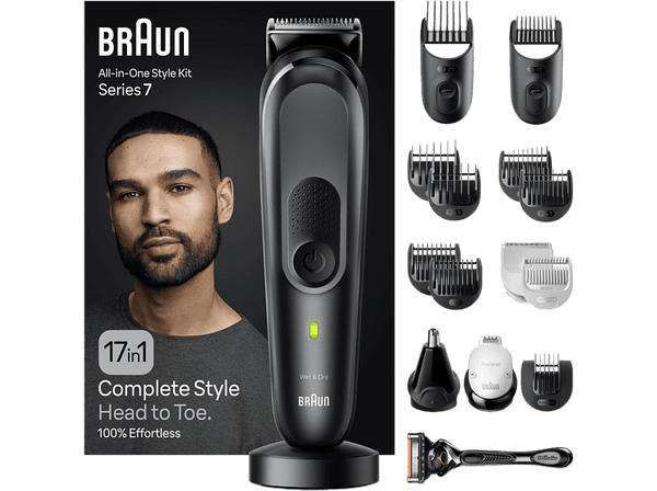 Afeitadora multifunción - Braun MGK7491 Series 7, Recortadora Todo En Uno, 12 accesorios, Wet&Dry