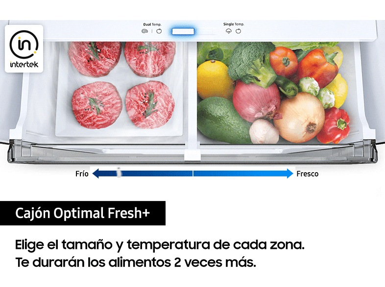 Frigorífico combi -  Samsung SMART AI RB38C776CS9/EF, All-Around Cooling, 200 cm, 390L, No Frost, Metal Cooling, WiFi, Inox
