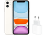 APPLE iPhone 11, Blanco, 128 GB, 6.1", iOS + Adaptador de corriente, USB-C de 20 W