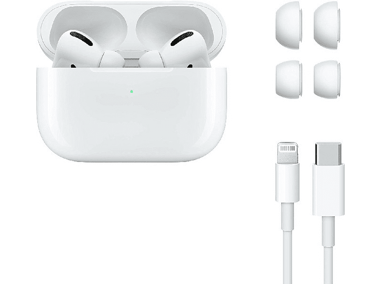 Auriculares inalámbricos - Apple AirPods Pro, True Wireless, Chip H1, Siri, IPX4 + Estuche carga inalámbrico