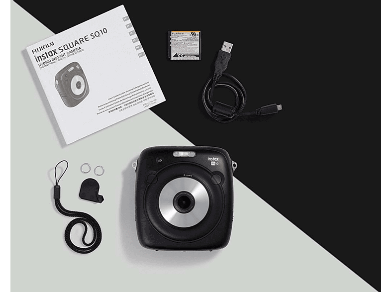 Cámara instantánea - Fujifilm Instax SQUARE SQ10, Híbrida, Sensor CMOS 1/4, Pantalla LCD, Negro