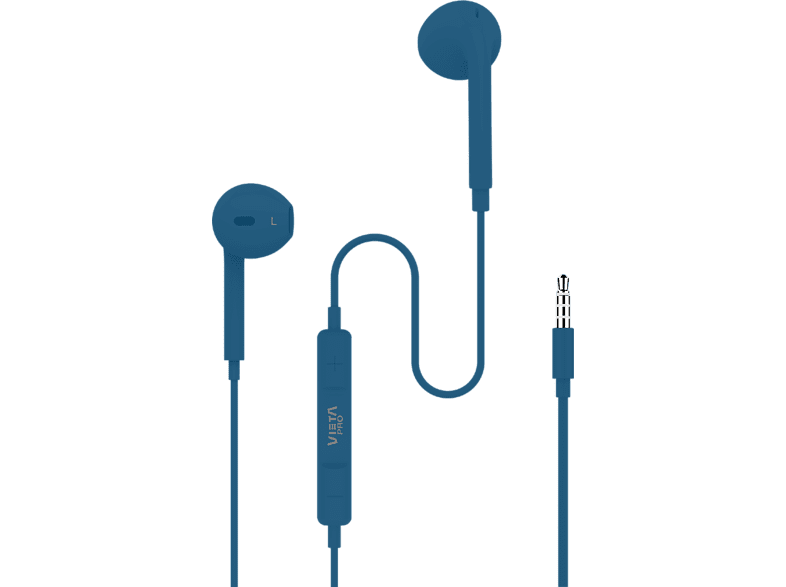 Auriculares - Vieta Pro Cozy, Auricular de botón, Con micrófono, Mini Jack, Azul