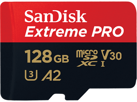 Tarjeta Micro SDXC - SanDisk Extreme PRO, 128 GB, Hasta 200 MB/s, UHS-I, U3, V30, A2, 4K UHD y Full HD, Negro