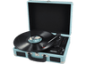 Tocadiscos - Prixton VC40, Reproductor Vinilo, Bluetooth, USB, Altavoces Incorporados, Diseño de Maleta, Azul