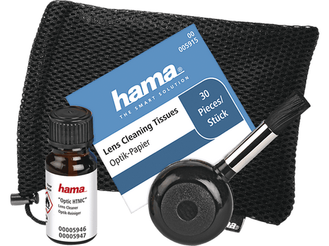 Kit de limpieza - Hama 00005947, Para cámara, Incluye cepillo de aplicación con soplador de aire, Negro
