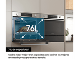 Horno - Samsung NV7B41301AS/U3, 76 l, Encastrable, Pirolítico, Acero Inoxidable