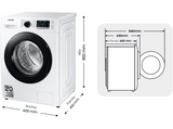 Lavadora carga frontal - Samsung BESPOKE WW11BGA046AE, 11 kg, 14 programas, 1400rpm, EcoBubble, Blanco