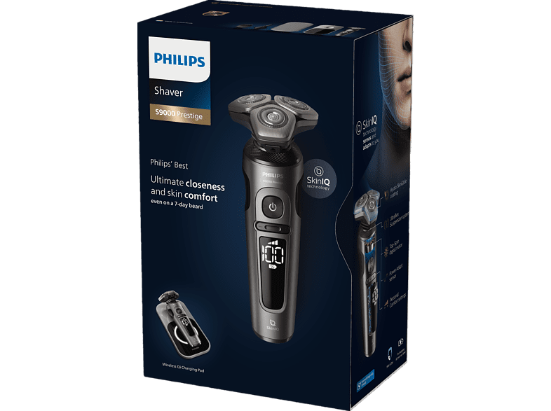 Afeitadora eléctrica - Philips Serie 9000 SP9872/15, 60 min, Uso en seco y mojado, Gris samos