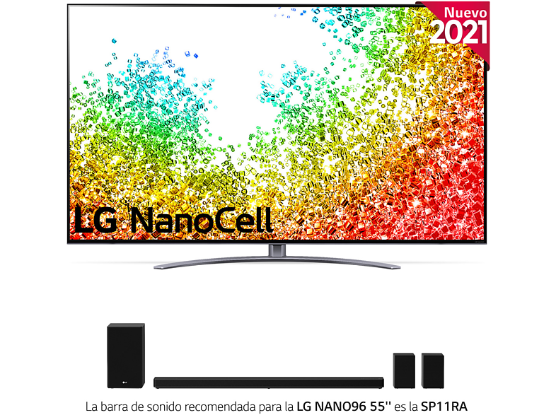 TV LED 55 -  LG 55NANO966PA, 8K NanoCell, SmartTV, 8K α9 Gen4 con AI, HDR, Calibración TV incluida, Plata