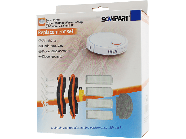 Accesorio robot aspirador - Scanpart Set recambios, Para Xiaomi Mi Robot Mop2S & Viomi V3, SE, Negro