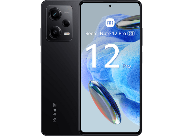 Móvil - Xiaomi Redmi Note 12 Pro 5G, Negro, 256 GB, 8 GB RAM, 6.67" AMOLED FHD+ 120Hz, MediaTek Dimensity 1080 2,6 Ghz, 5000 mAh, Android