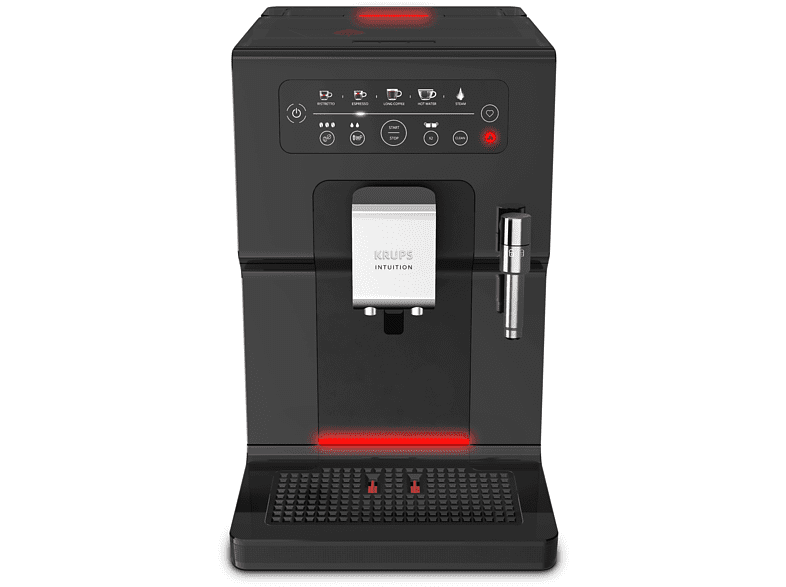 Cafetera superautomática - Krups EA8708 Intuition Essential Digital, 1450 W, 2.3 l, 15 bar, 2 Tazas, Sistema Quattro Force, Negro