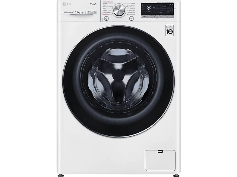 Lavadora carga frontal - LG F6WV7510PRW, 10.5 kg, 1600 rpm, 14 programas, AI Direct Drive™, Blanco