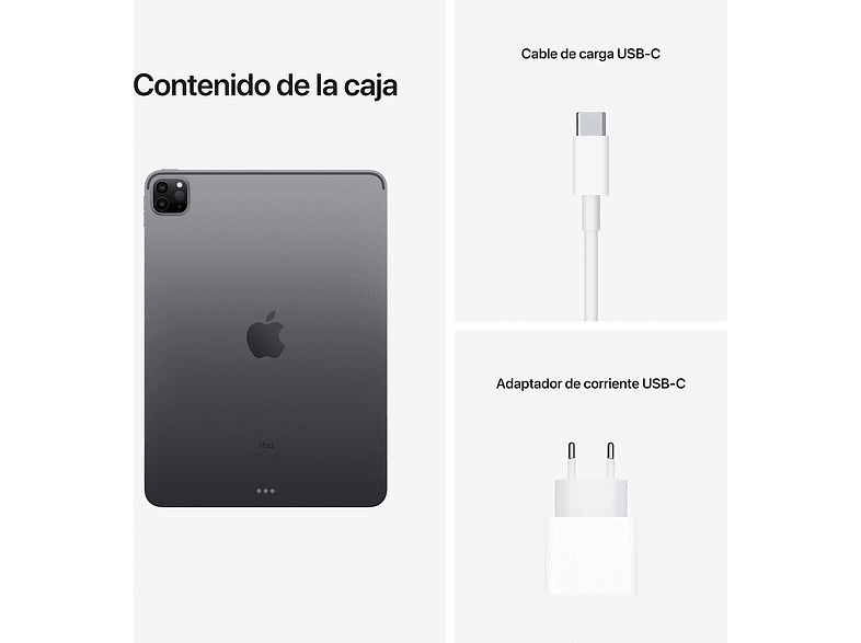 Apple iPad Pro, 256 GB, Gris espacial, 11, Retina, 8 GB, Apple M1, iPadOS