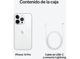 Apple iPhone 14 Pro, Plata, 1 TB, 5G, 6.1, Pantalla Super Retina XDR, Chip A16 Bionic, iOS